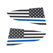 2014-2019 Corvette Quarter Window Flag Decal - Gloss Carbon Flash Met - Std USA Flag W/Blu Stripe - CA-77293-Corvette-Store-Online