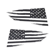 2014-2019 Corvette Quarter Window Flag Decal - Gloss Carbon Flash - Distressed USA Flag - CA-77296-Corvette-Store-Online