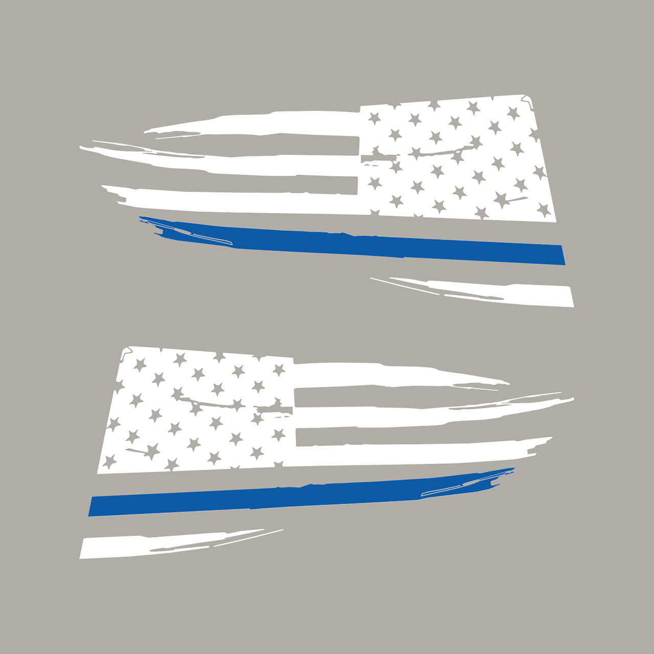 2014-2019 Corvette Quarter Window Flag Decal - Gloss White - Distressed USA Flag W/Blue Stripe - CA-77301-Corvette-Store-Online