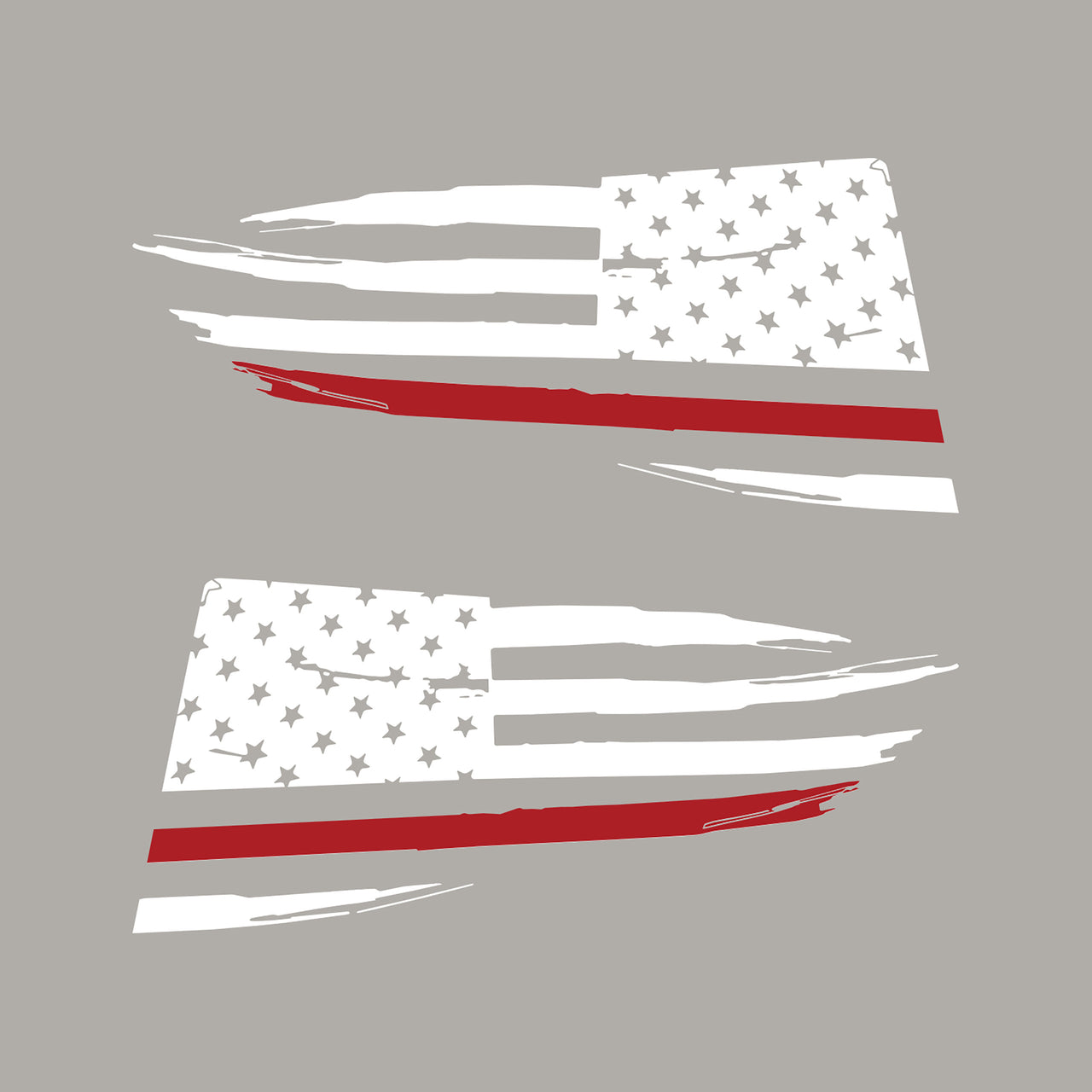 2014-2019 Corvette Quarter Window Flag Decal - Gloss White - Distressed USA Flag W/Red Stripe - CA-77302-Corvette-Store-Online