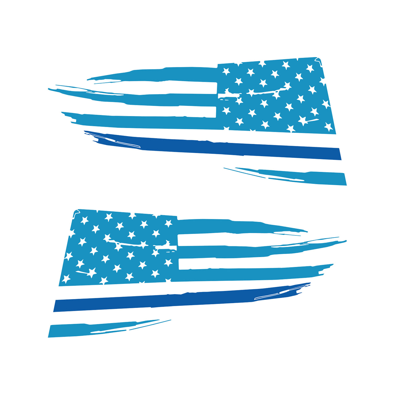 2014-2019 Corvette Quarter Window Flag Decal - Gloss Tension Blue - Dist USA Flag W/Blue Stripe - CA-77303-Corvette-Store-Online