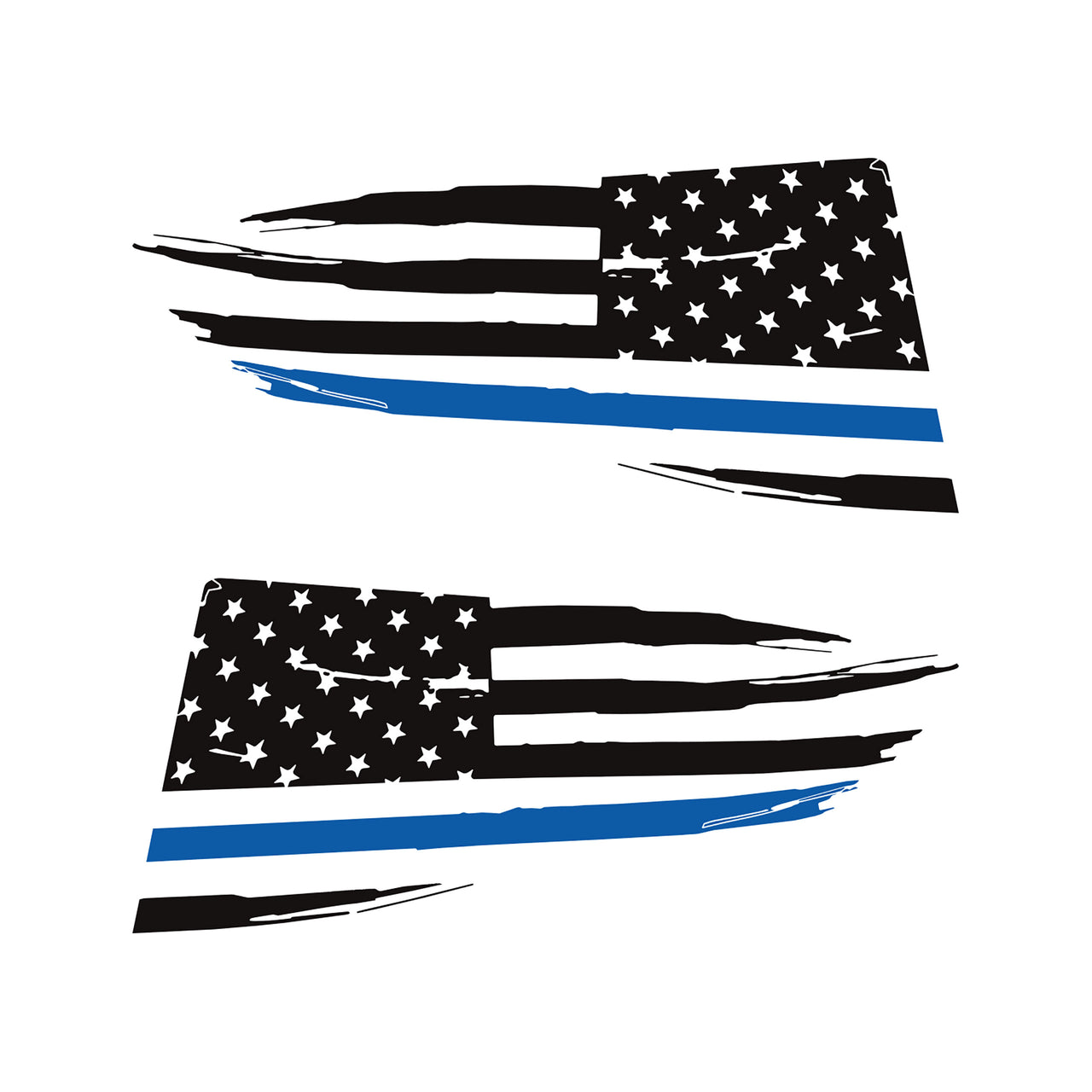 2014-2019 Corvette Quarter Window Flag Decal - Matte Black - Distressed USA Flag W/Blue Stripe - CA-77304-Corvette-Store-Online
