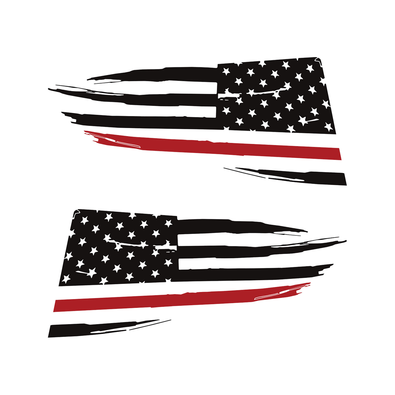 2014-2019 Corvette Quarter Window Flag Decal - Matte Black - Distressed USA Flag W/Red Stripe - CA-77305-Corvette-Store-Online