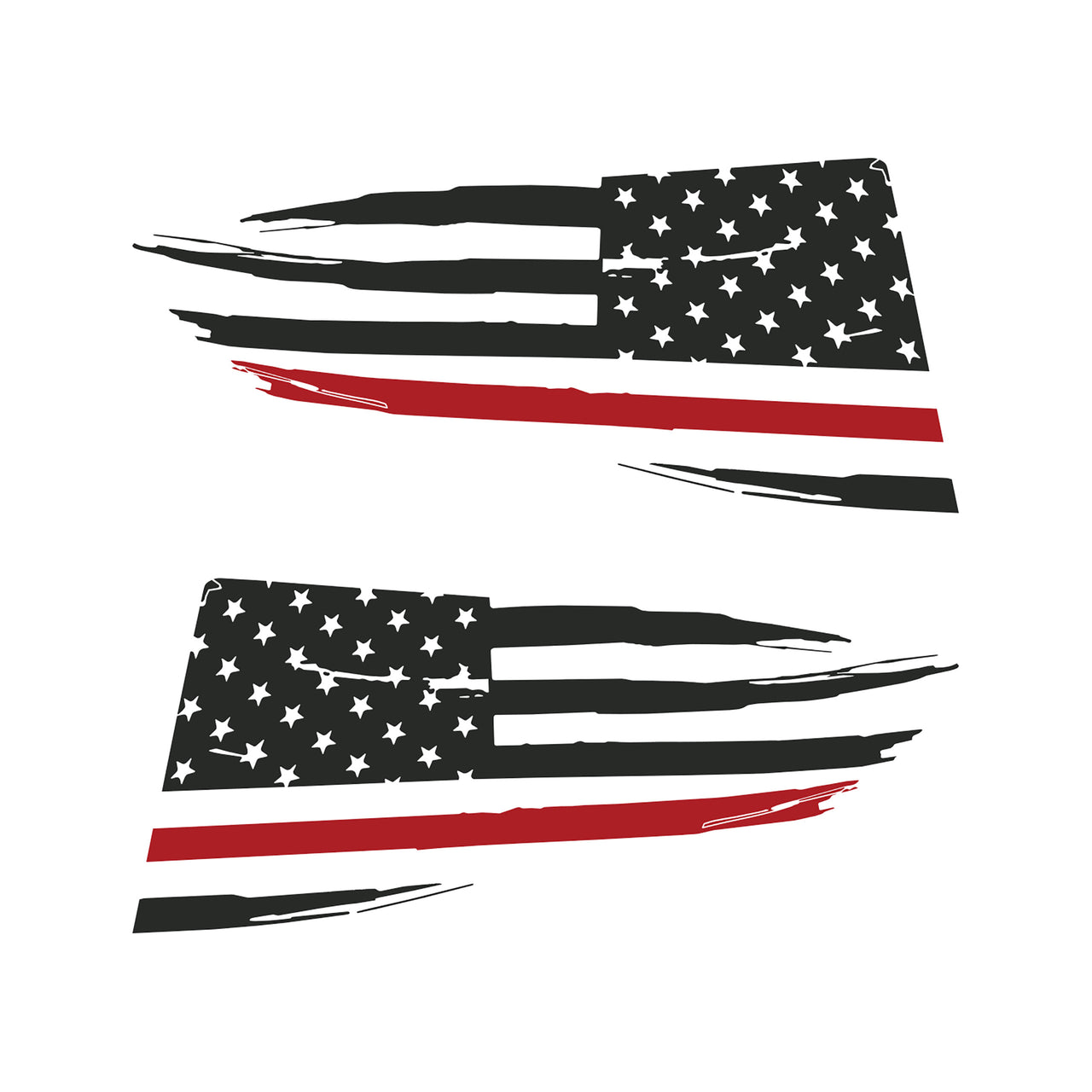 2014-2019 Corvette Quarter Window Flag Decal - Matte Dark Gray - Distressed USA Flag W/Red Stripe - CA-77307-Corvette-Store-Online