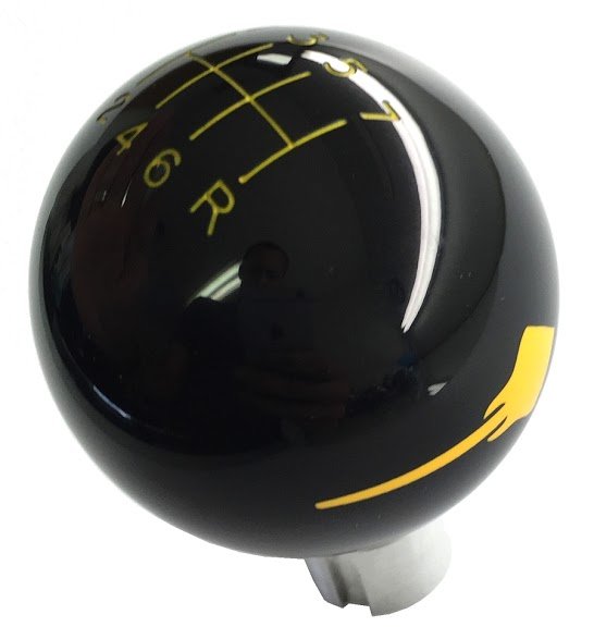 2014-2019 Corvette Shift Knob W/Shift Pattern & Side Stingray Logo - Black/Yellow - CA-77380-Corvette-Store-Online