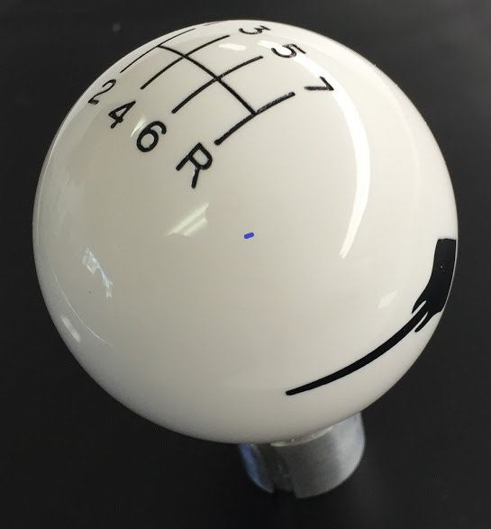 2014-2019 Corvette Shift Knob W/Shift Pattern & Side Stingray Logo - White/Black - CA-77385-Corvette-Store-Online