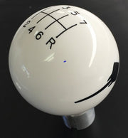2014-2019 Corvette Shift Knob W/Shift Pattern & Side Stingray Logo - White/Black - CA-77385-Corvette-Store-Online