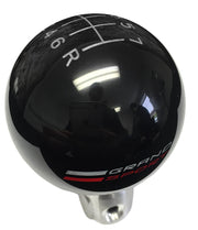 2017-2019 Corvette Shift Knob w/Shift Pattern & Side Grand Sport Logo - Black/Silver - CA-77387-Corvette-Store-Online