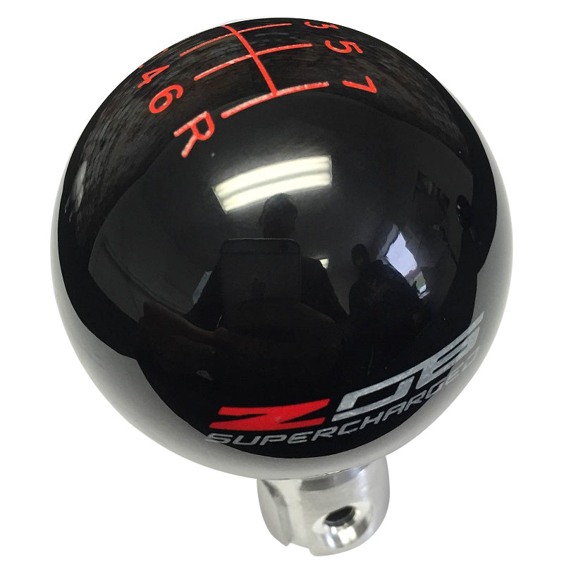 2015-2019 Corvette Shift Knob w/Shift Pattern & Side Z06 Logo - White/Red - CA-77389-Corvette-Store-Online