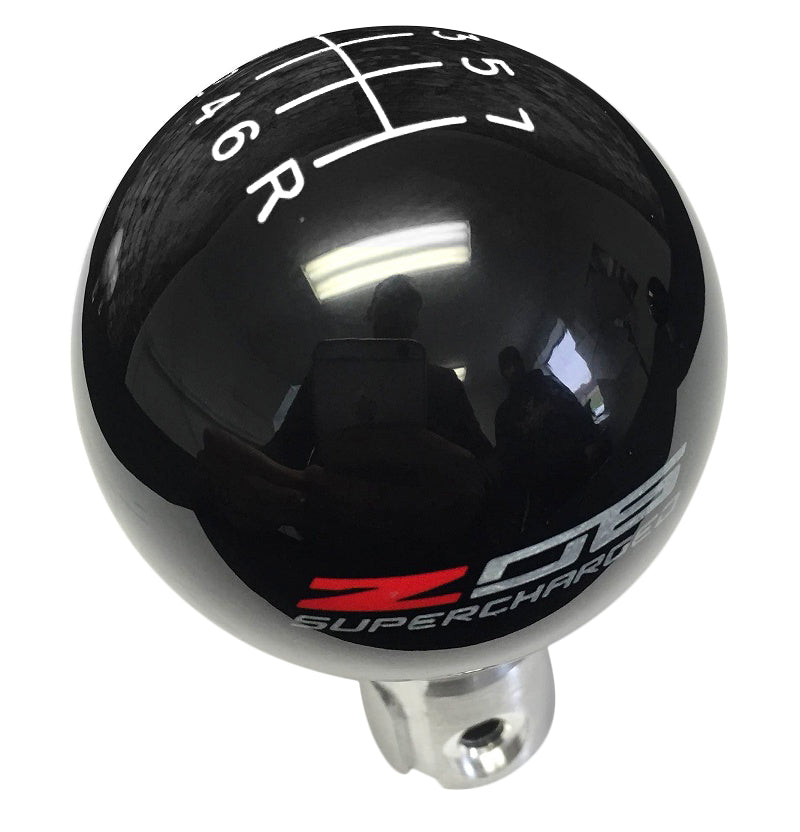 2015-2019 Corvette Shift Knob w/Shift Pattern & Side Z06 Logo - Black/White - CA-77400-Corvette-Store-Online