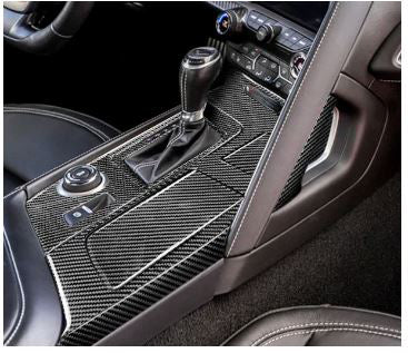 2014-2019 Corvette Carbon Fiber Center Console Overlay - 13 Pc - CA-77433-Corvette-Store-Online