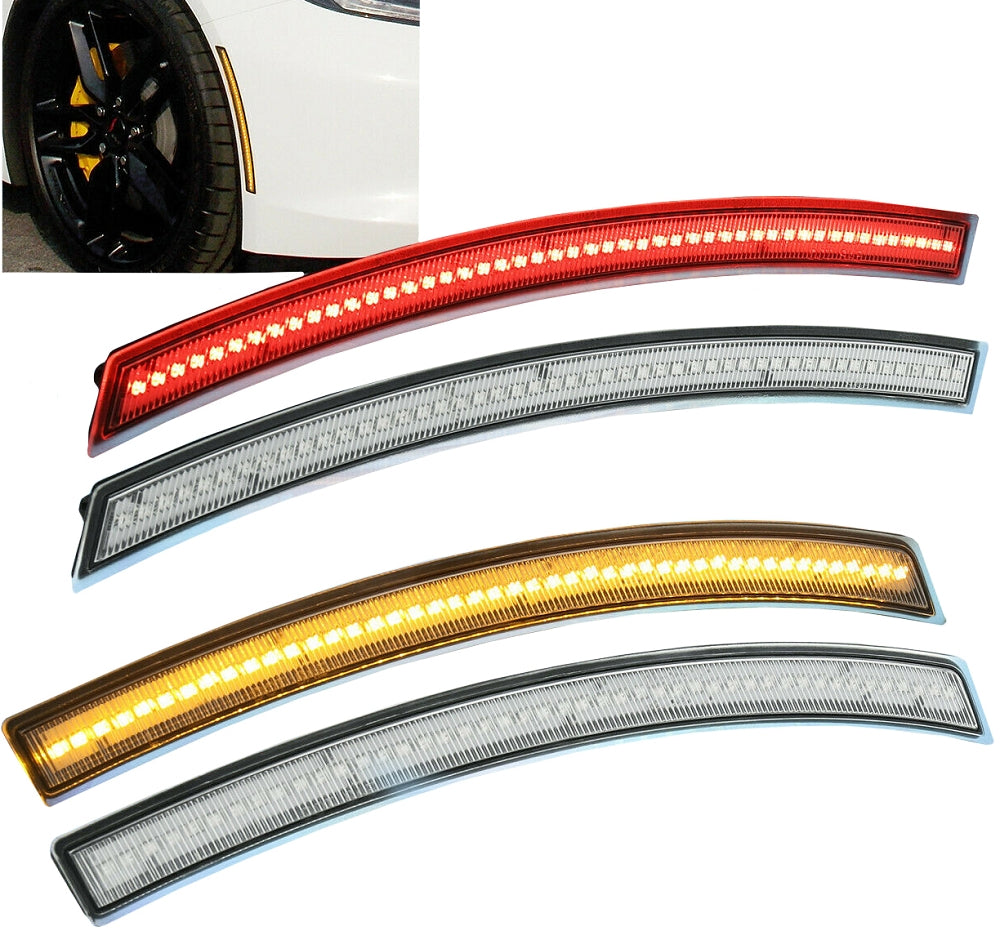 2014-2019 Corvette SMD LED Side Markers - OEM Style/Clear/Smoked Clear - All (4) - CA-77444-Corvette-Store-Online