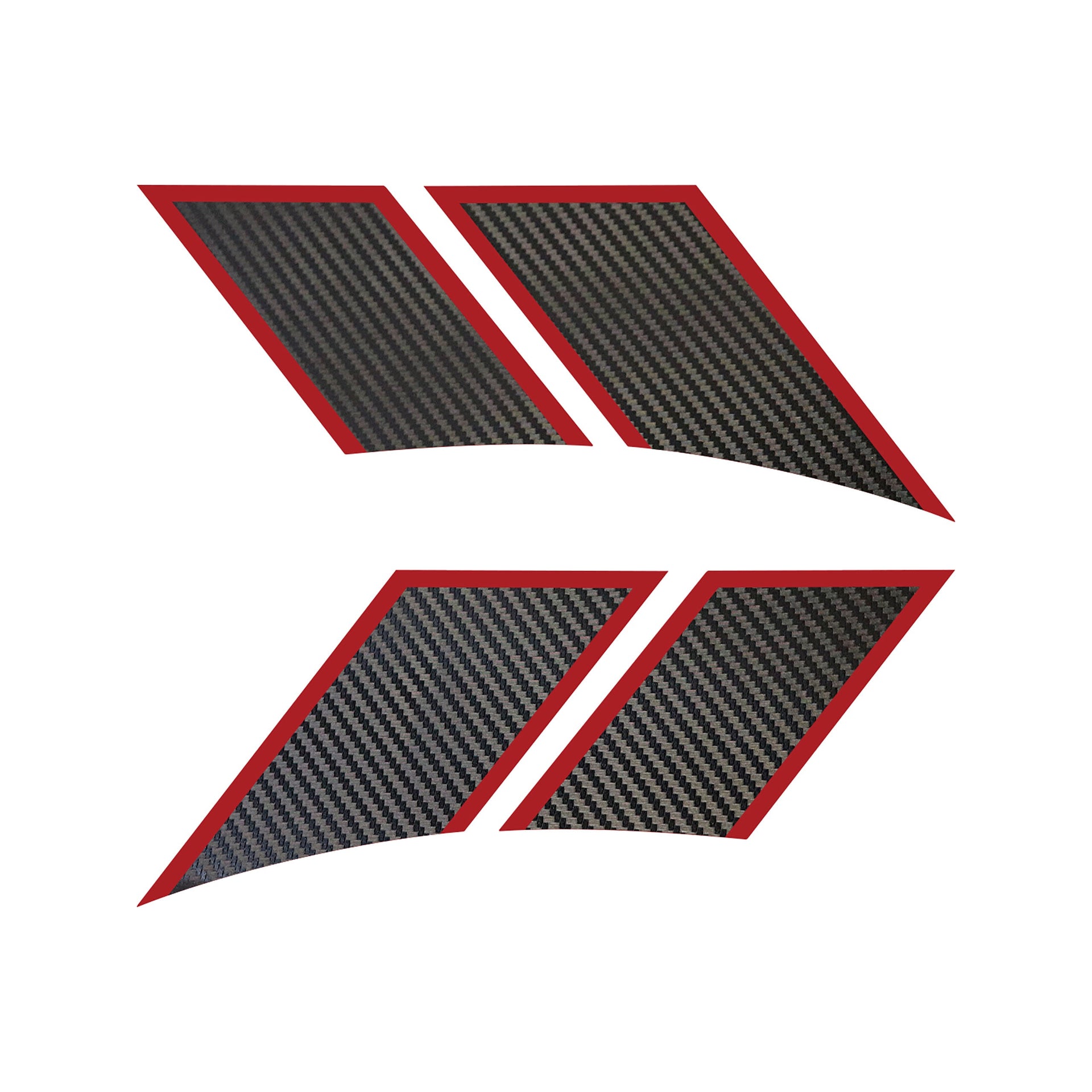1997-2004 Corvette Two-Tone Fender Stripes - GS Inspired Yes Matte Red Matte Carbon Fiber - CA-77884-Corvette-Store-Online
