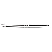 2005-2013 Corvette Hood Stripes Decal Three Stripes w/ Crossed Flags Outline Gloss Black - CA-77968-Corvette-Store-Online