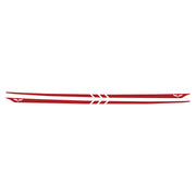 2005-2013 Corvette Hood Stripes Decal Three Stripes w/ Crossed Flags Outline Gloss Red - CA-77969-Corvette-Store-Online
