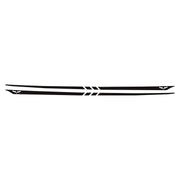 2005-2013 Corvette Hood Stripes Decal Three Stripes w/ Crossed Flags Outline Matte Black - CA-77970-Corvette-Store-Online