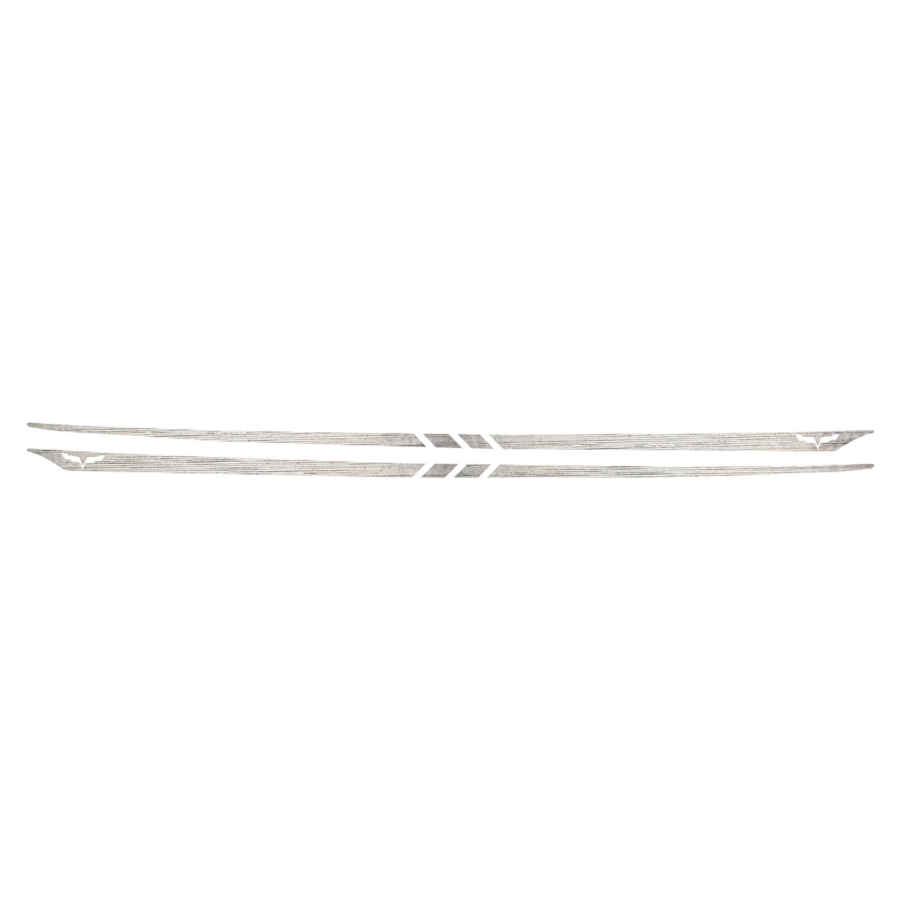 2005-2013 Corvette Hood Stripes Decal Three Stripes w/ Crossed Flags Outline Chrome Brushed Steel - CA-77972-Corvette-Store-Online
