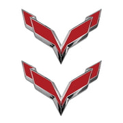 2014-2019 Corvette Front/Rear Flag Emblem Overlay Sets - Gloss Red - CA-77997-Corvette-Store-Online