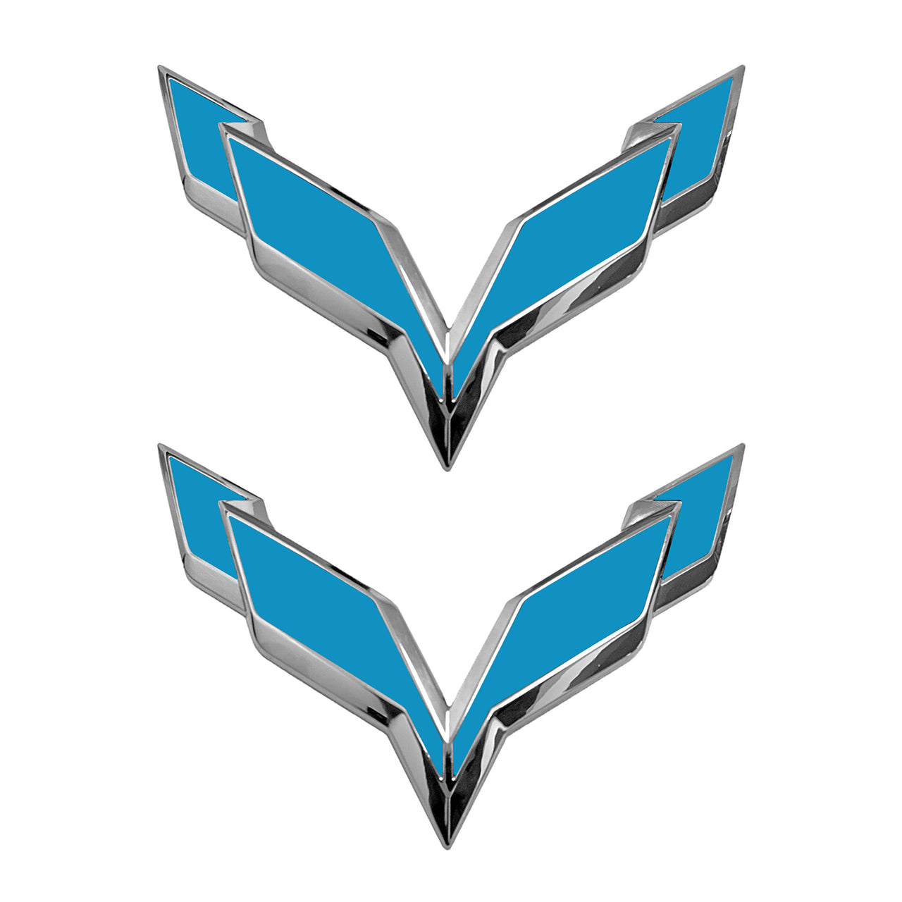 2014-2019 Corvette Front/Rear Flag Emblem Overlay Sets - Gloss Tension Blue - CA-78001-Corvette-Store-Online