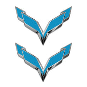 2014-2019 Corvette Front/Rear Flag Emblem Overlay Sets - Gloss Tension Blue - CA-78001-Corvette-Store-Online