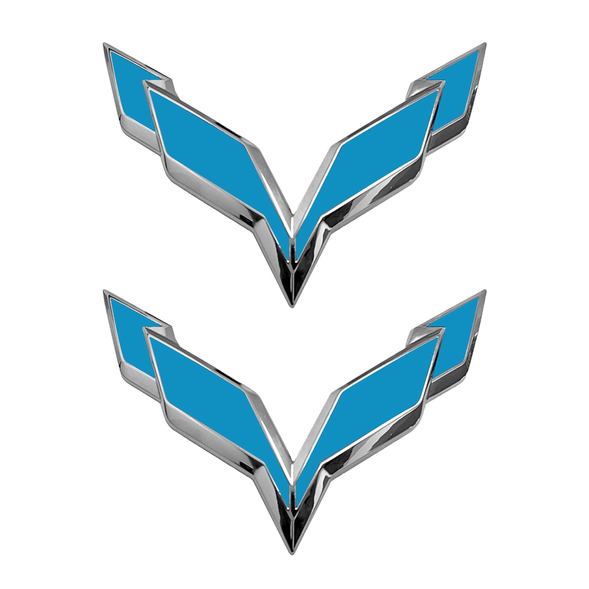2014-2019 Corvette Front/Rear Flag Emblem Overlay Sets - Gloss Tension Blue - CA-78001-Corvette-Store-Online