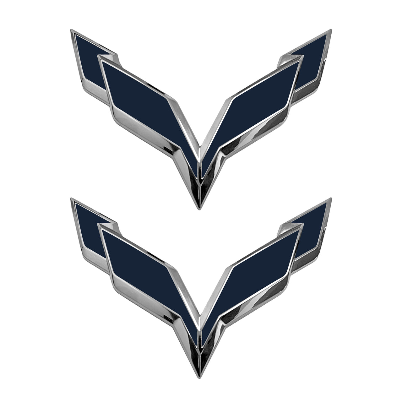 2014-2019 Corvette Front/Rear Flag Emblem Overlay Sets - Gloss Blue - CA-78002-Corvette-Store-Online