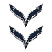 2014-2019 Corvette Front/Rear Flag Emblem Overlay Sets - Gloss Blue - CA-78002-Corvette-Store-Online