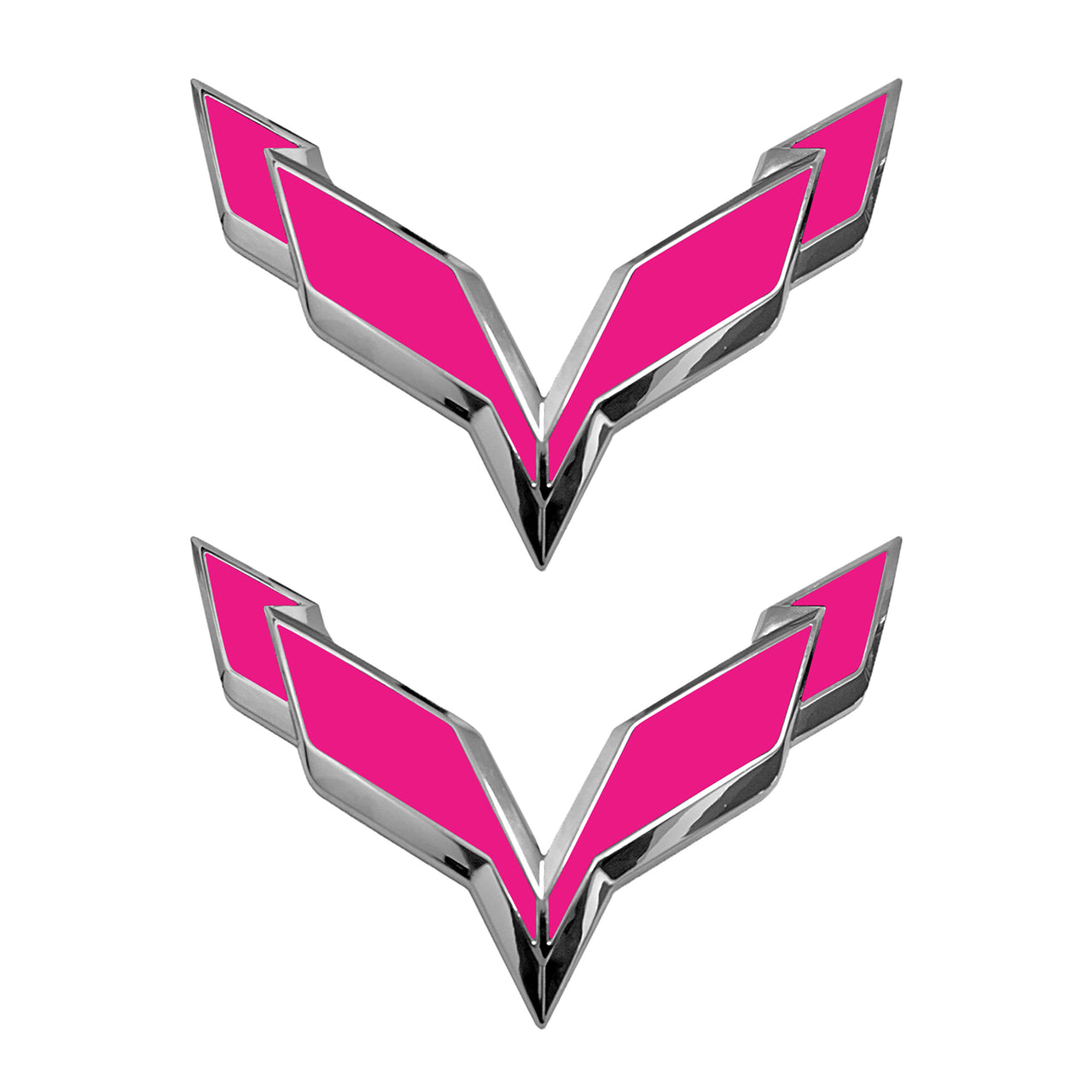 2014-2019 Corvette Front/Rear Flag Emblem Overlay Sets - Gloss Pink - CA-78007-Corvette-Store-Online