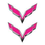 2014-2019 Corvette Front/Rear Flag Emblem Overlay Sets - Gloss Pink - CA-78007-Corvette-Store-Online