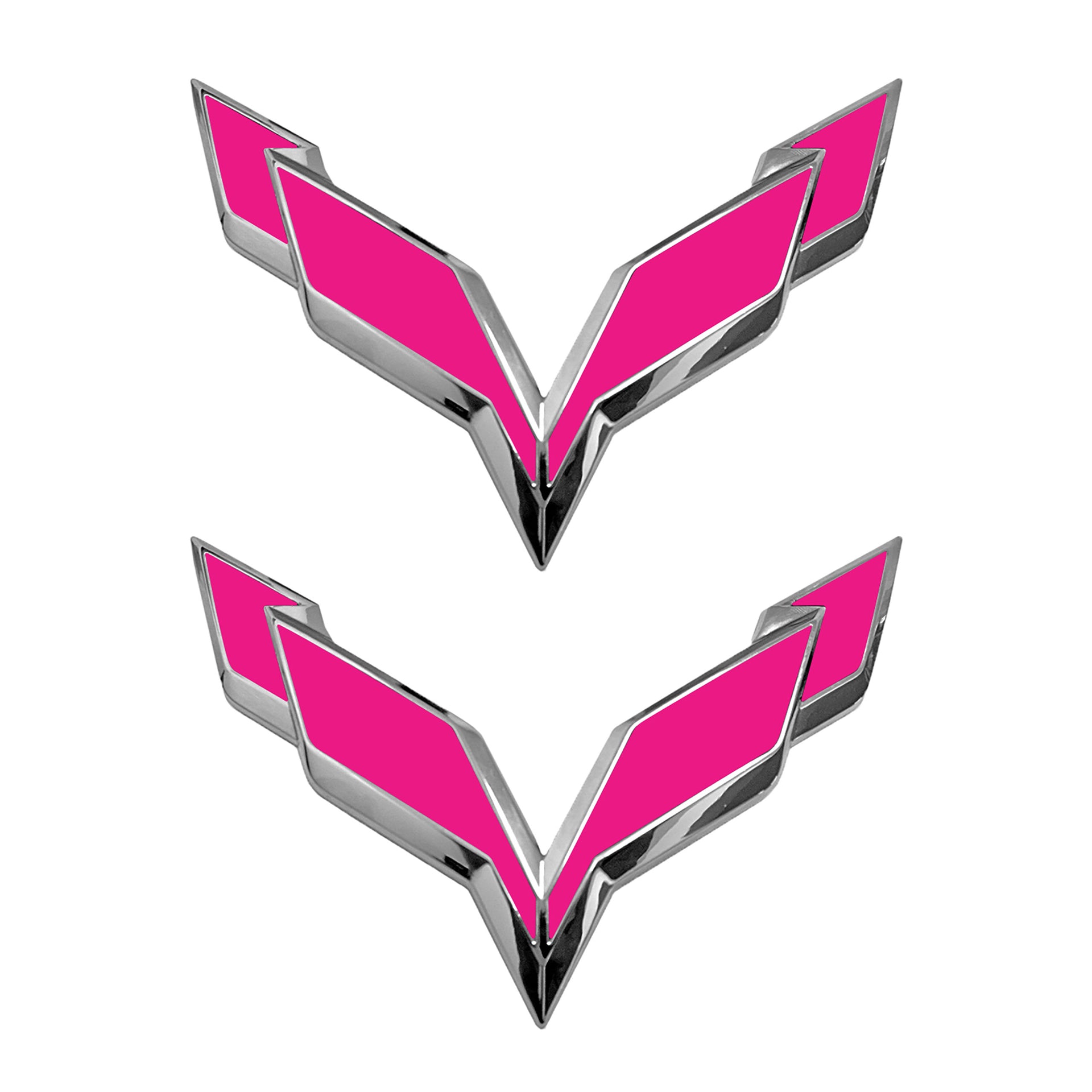 2014-2019 Corvette Front/Rear Flag Emblem Overlay Sets - Gloss Pink - CA-78007-Corvette-Store-Online