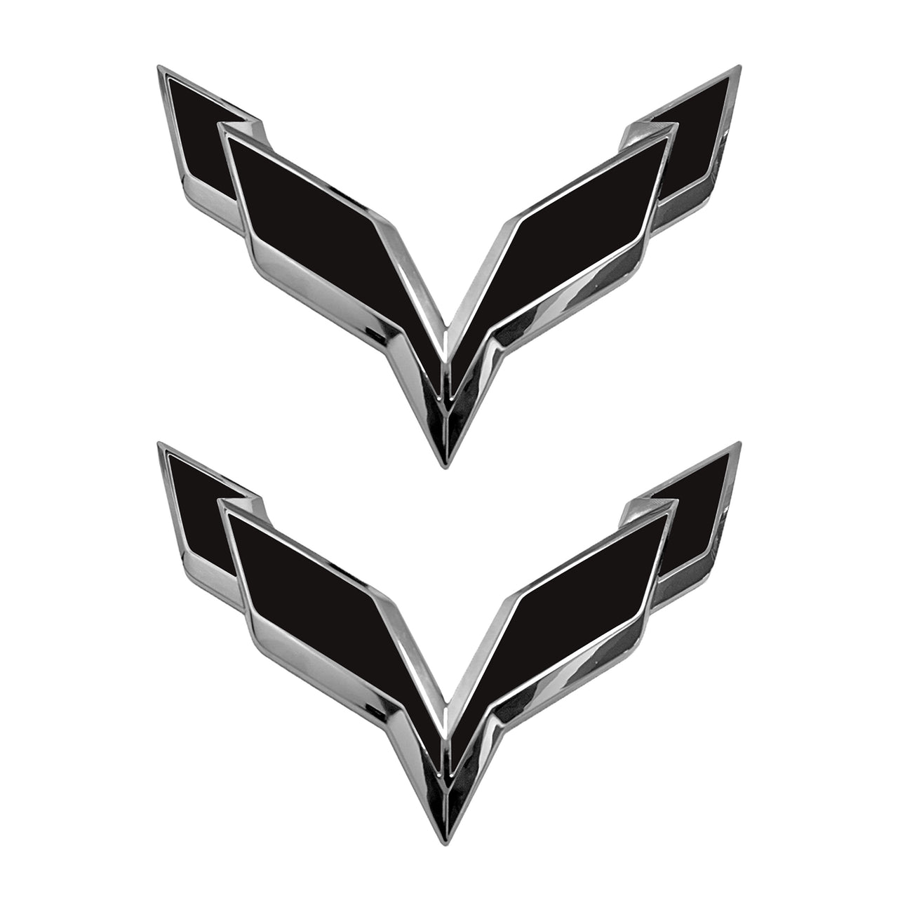 2014-2019 Corvette Front/Rear Flag Emblem Overlay Sets - Matte Black - CA-78009-Corvette-Store-Online