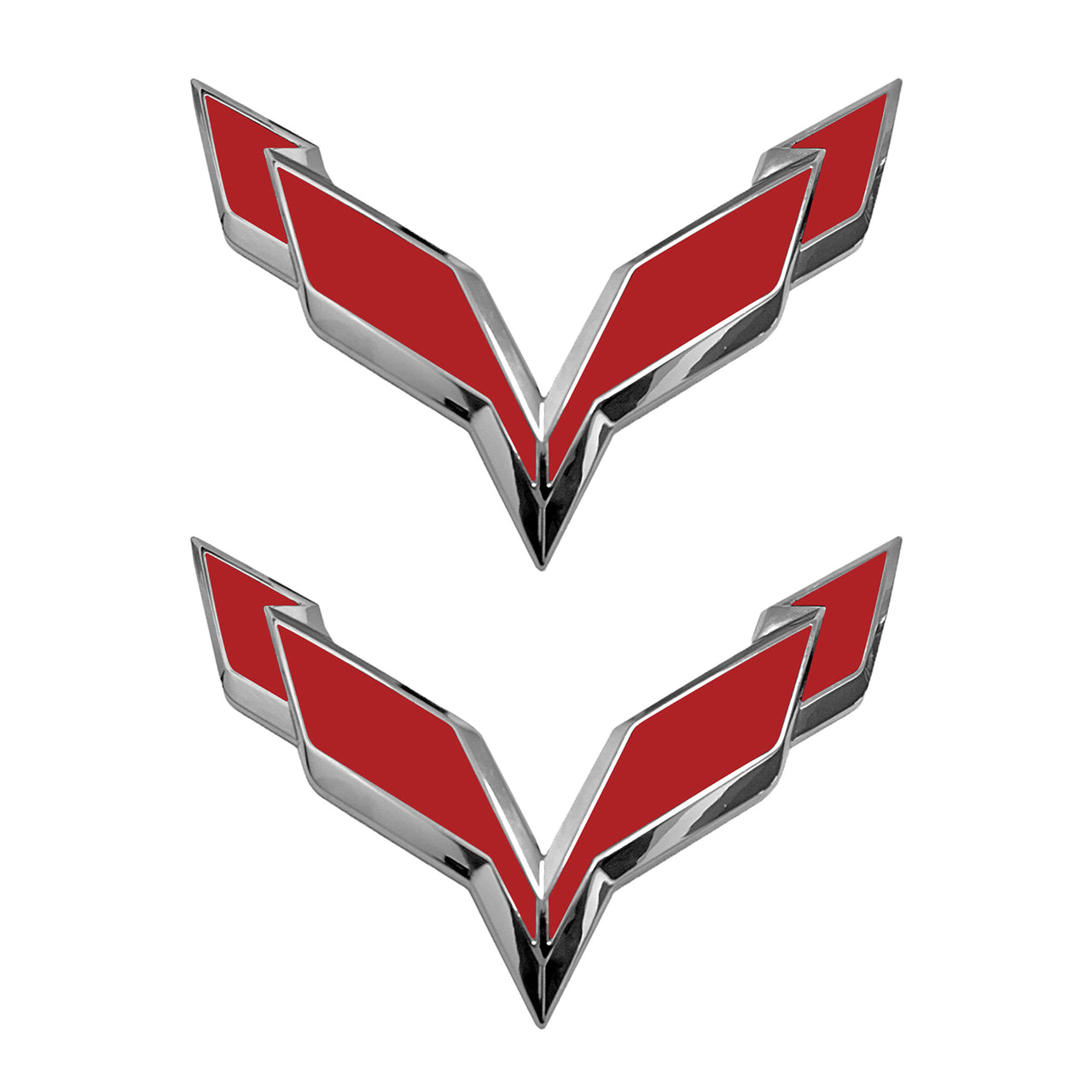2014-2019 Corvette Front/Rear Flag Emblem Overlay Sets - Matte Red - CA-78010-Corvette-Store-Online