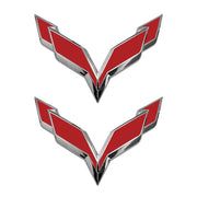2014-2019 Corvette Front/Rear Flag Emblem Overlay Sets - Matte Red - CA-78010-Corvette-Store-Online