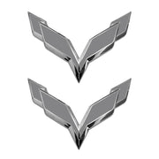 2014-2019 Corvette Front/Rear Flag Emblem Overlay Sets - Matte Gray - CA-78011-Corvette-Store-Online
