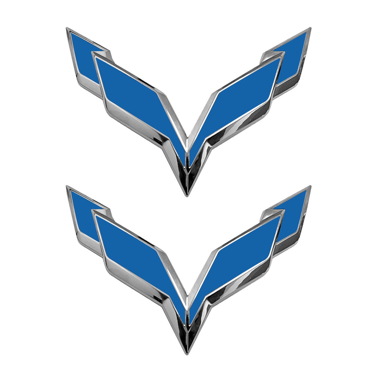 2014-2019 Corvette Front/Rear Flag Emblem Overlay Sets - Matte Blue - CA-78012-Corvette-Store-Online