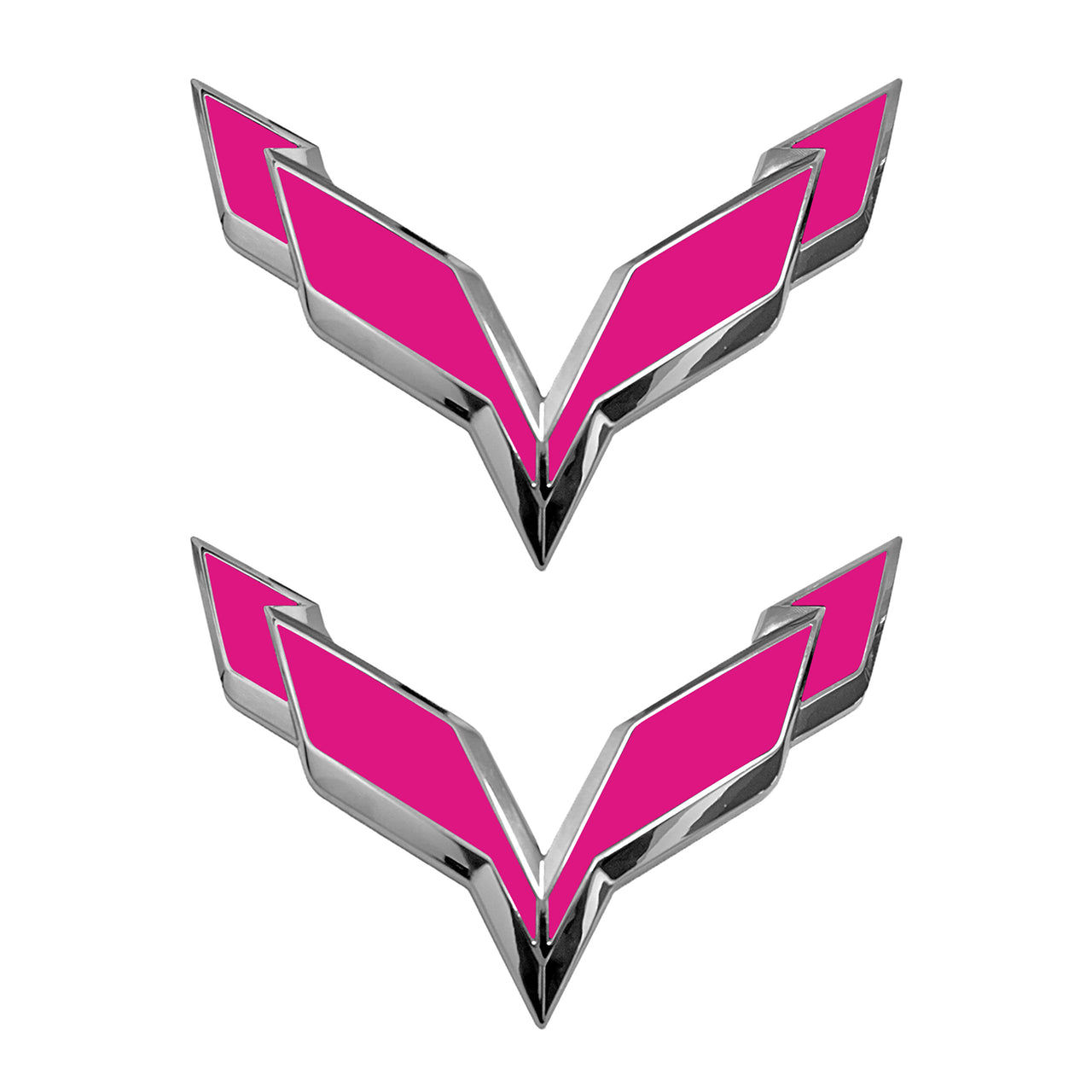 2014-2019 Corvette Front/Rear Flag Emblem Overlay Sets - Matte Pink - CA-78014-Corvette-Store-Online