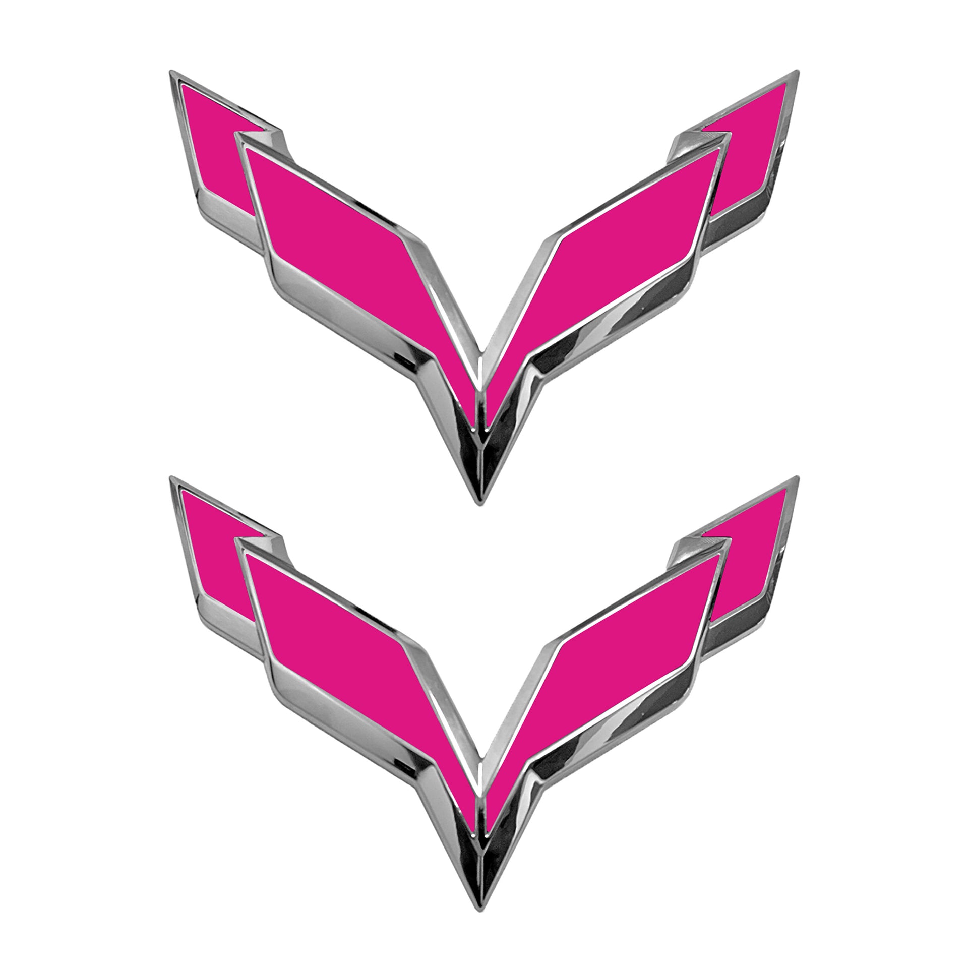 2014-2019 Corvette Front/Rear Flag Emblem Overlay Sets - Matte Pink - CA-78014-Corvette-Store-Online