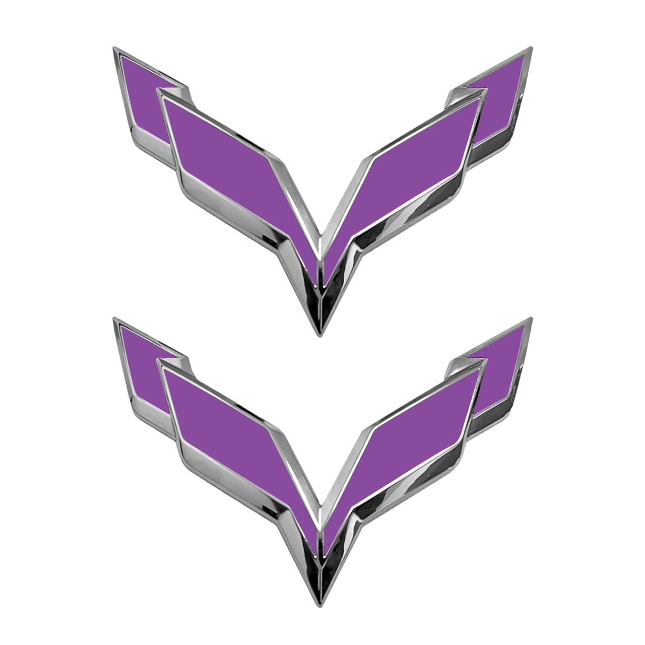 2014-2019 Corvette Front/Rear Flag Emblem Overlay Sets - Matte Purple - CA-78015-Corvette-Store-Online