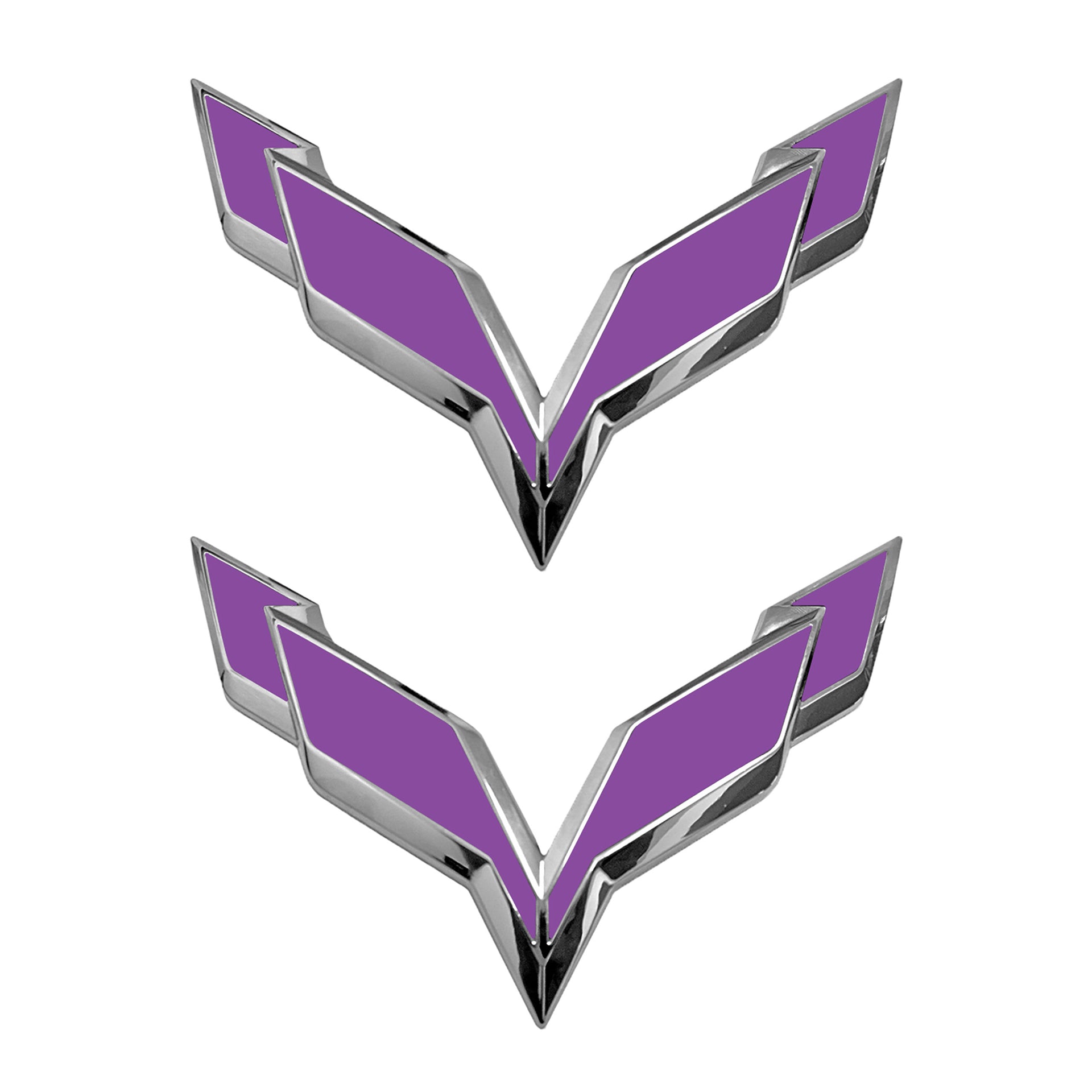 2014-2019 Corvette Front/Rear Flag Emblem Overlay Sets - Matte Purple - CA-78015-Corvette-Store-Online