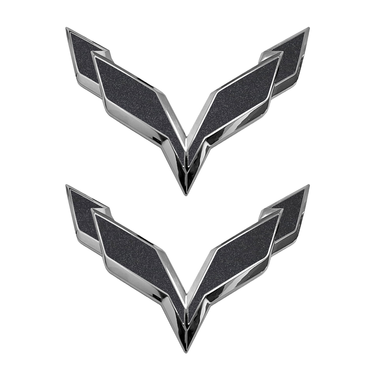 2014-2019 Corvette Front/Rear Flag Emblem Overlay Sets - Gloss Carbon Flash - CA-78025-Corvette-Store-Online