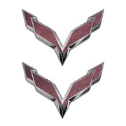 2014-2019 Corvette Front/Rear Flag Emblem Overlay Sets - Gloss Demon Black - CA-78026-Corvette-Store-Online