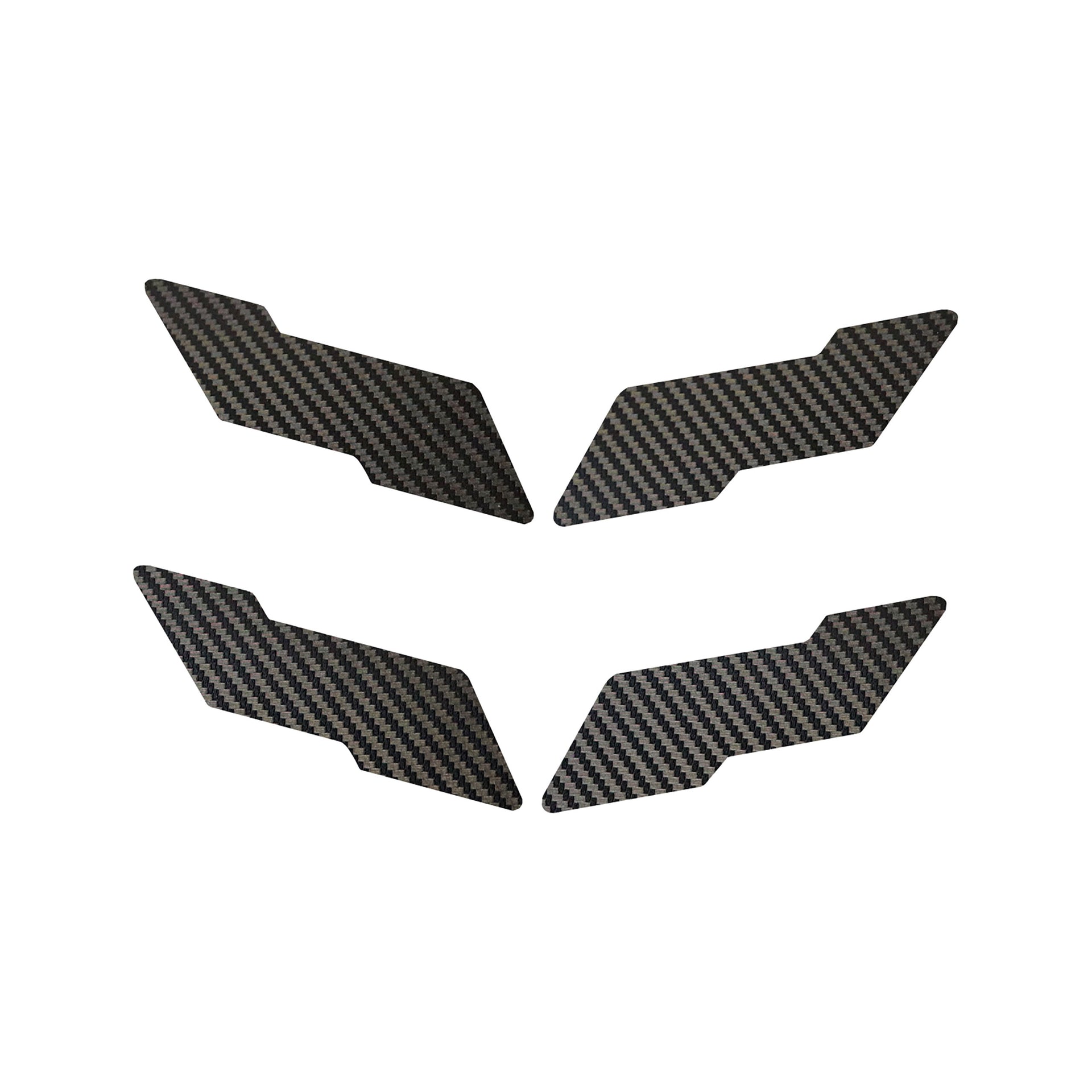 1997-2004 Corvette Vinyl Overlay Crossed Flags Emblem - Front & Rear - Black Carbon Fiber - CA-78090-Corvette-Store-Online