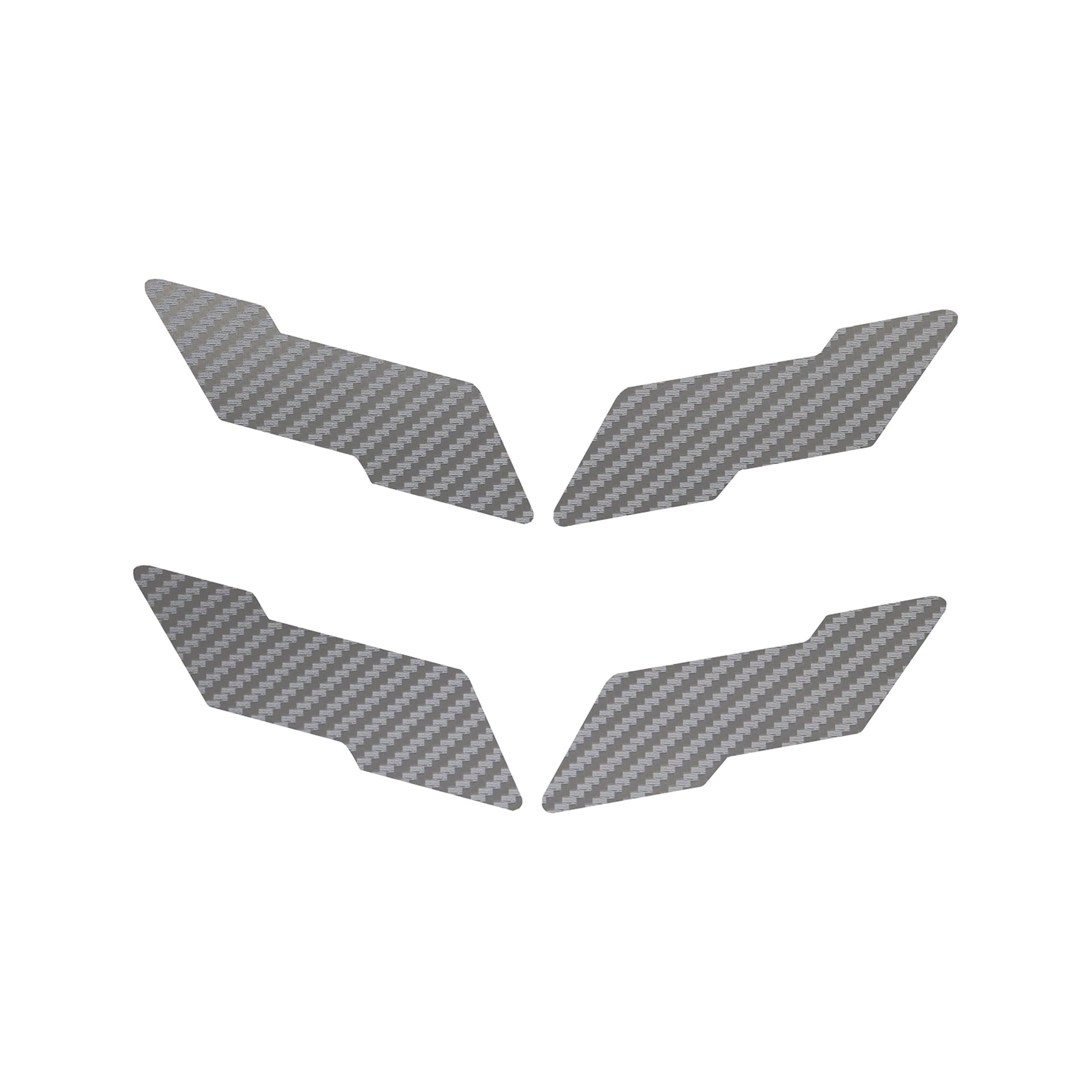 1997-2004 Corvette Vinyl Overlay Crossed Flags Emblem - Front & Rear - Silver Carbon Fiber - CA-78091-Corvette-Store-Online
