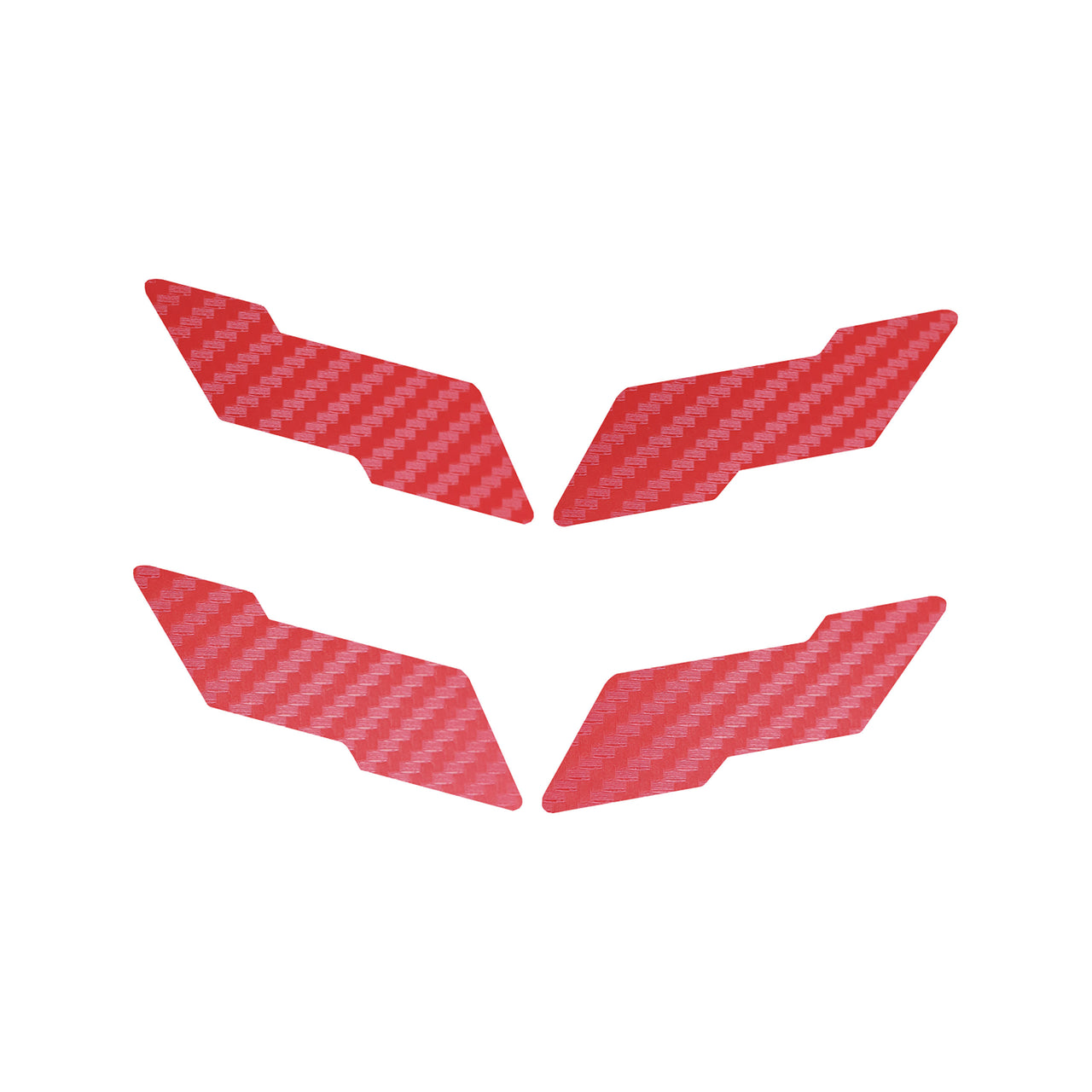 1997-2004 Corvette Vinyl Overlay Crossed Flags Emblem - Front & Rear - Red Gloss Carbon Fiber - CA-78094-Corvette-Store-Online