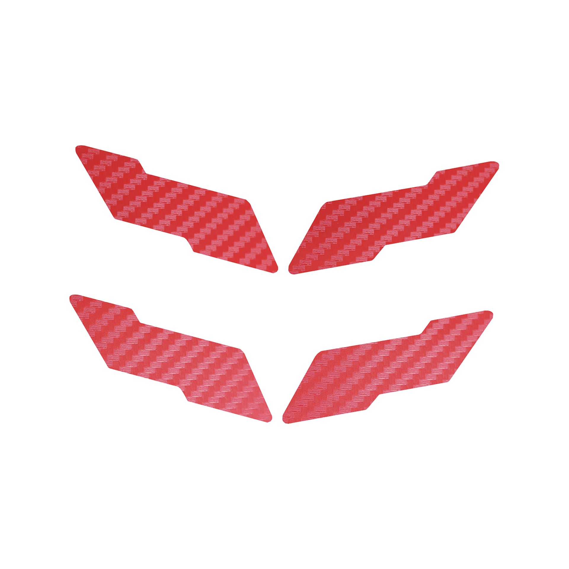 1997-2004 Corvette Vinyl Overlay Crossed Flags Emblem - Front & Rear - Red Gloss Carbon Fiber - CA-78094-Corvette-Store-Online