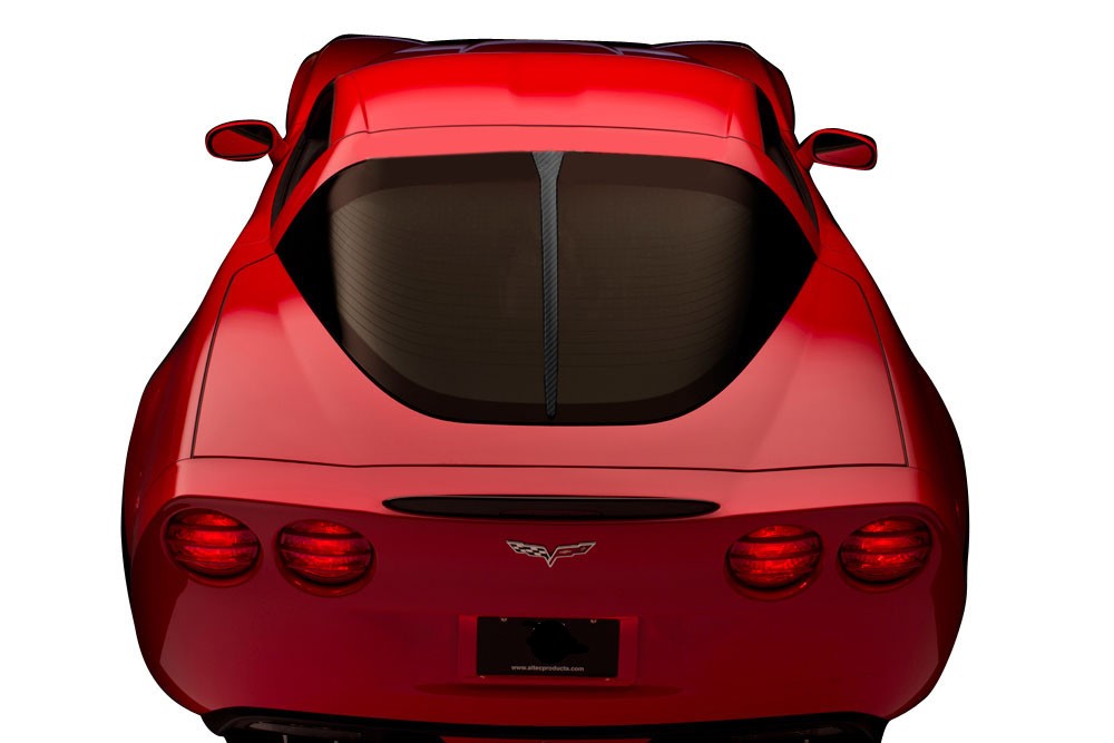 2005-2013 Corvette Hydro Carbon Daytona Style Split Window Rear Trim - Gloss Clear Finish - CA-78111-Corvette-Store-Online