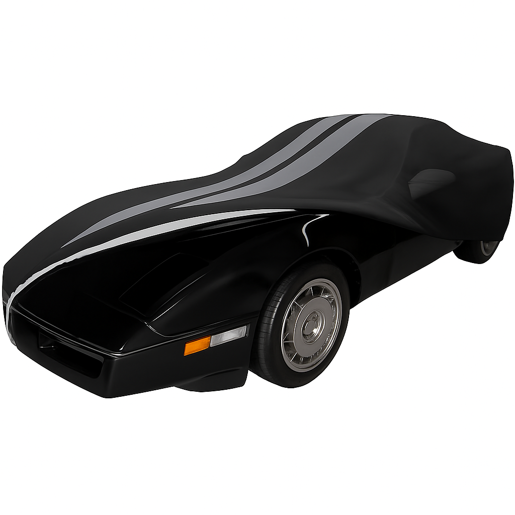 Corvette Ultraguard Plus Car Cover - Indoor/Outdoor Protection - Black W/ Gray Stripes : 1984-1996 C4