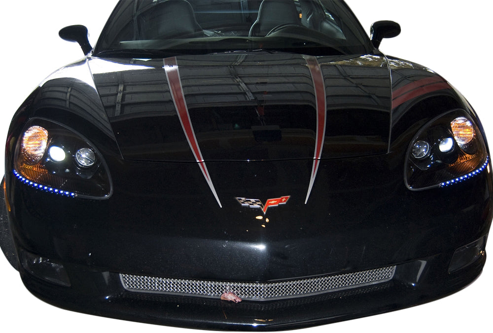 2005-2013 Corvette LED Audi Style Lower Headlight Trim Kit - Pair White W/ Switch - CA-78300-Corvette-Store-Online