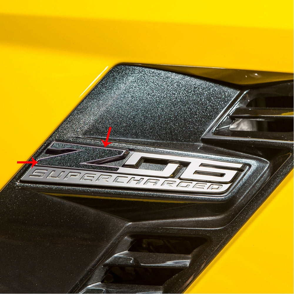 2015-2019 Corvette Vinyl Letter Z Overlay Emblem Inserts Pair Red Gloss Carbon Fiber - CA-78462-Corvette-Store-Online
