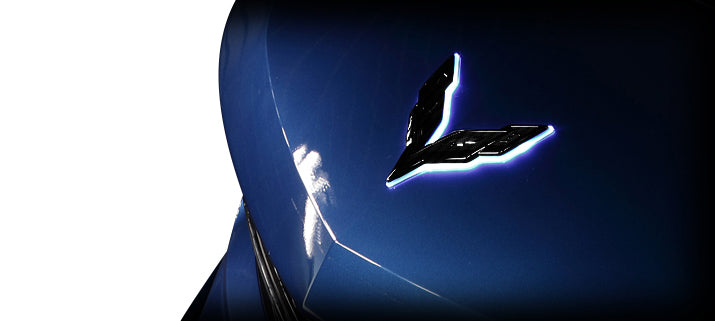 2014-2019 Corvette LED Hydro Carbon Emblem Lighting Front & Rear W/ White LEDS - CA-78558-Corvette-Store-Online